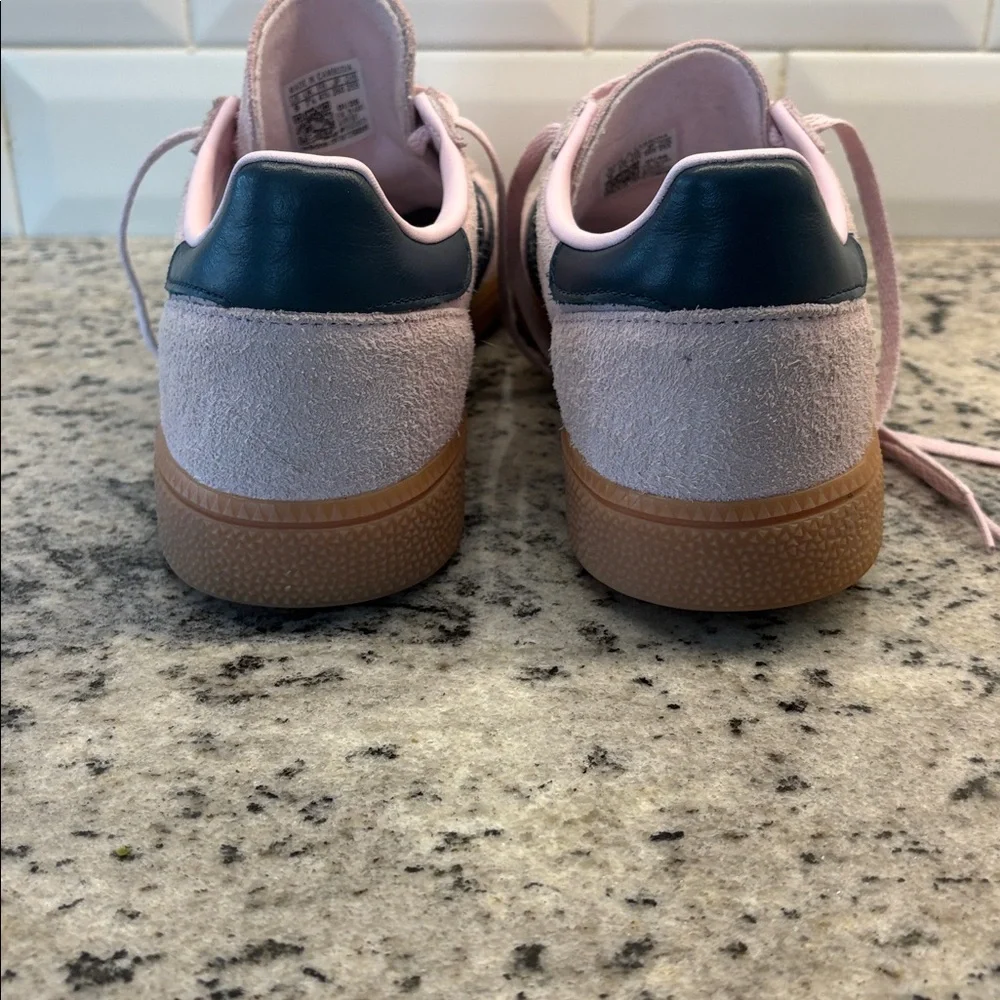 Adidas Pink Suede Spezial with navy Stripes size 9 - Picture 3 of 13